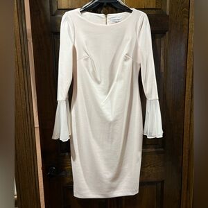 Elegant Dress - Very soft pale light pink color - Long sleeves with buttons